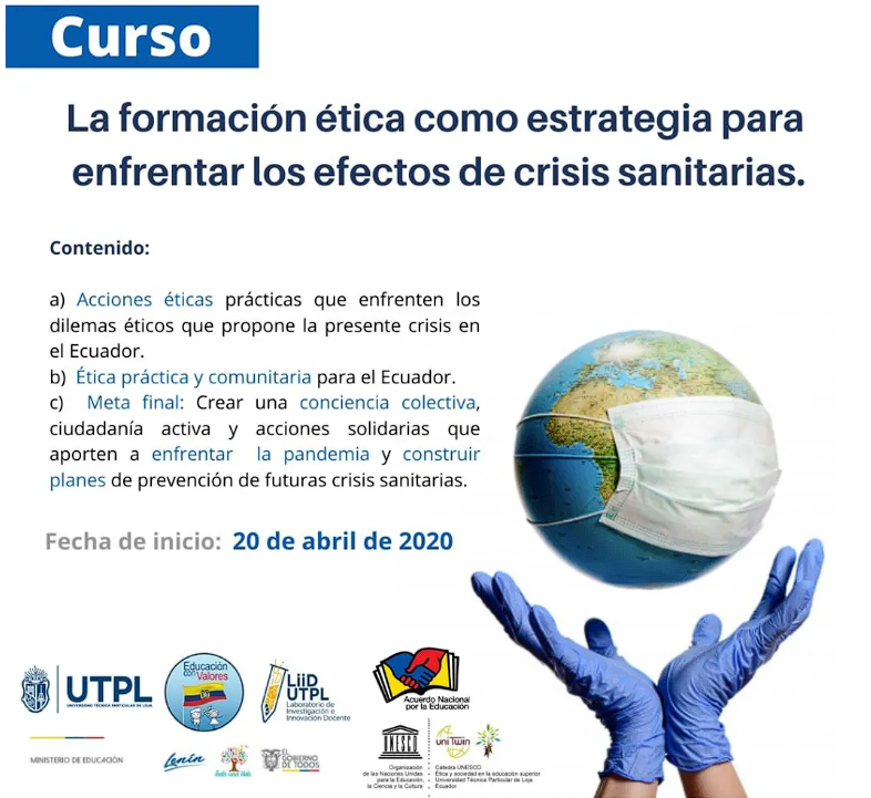 Curso “La ética como estrategia para enfrentar los efectos de crisis sanitarias”