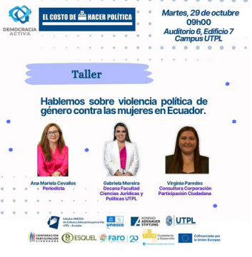 Taller “Hablemos sobre violencia política de género contra las mujeres en Ecuador”